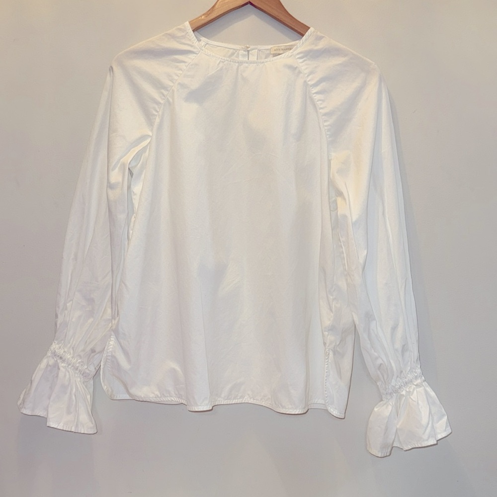 ANN MASHBURN Oversized White Blouse